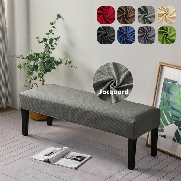 Housses de chaise Jacquard Piano Tabouret Couverture Élastique Couleur Unie Long Ottoman Extensible Repose-pieds Banc Housse Chaussures Siège Cas Salon