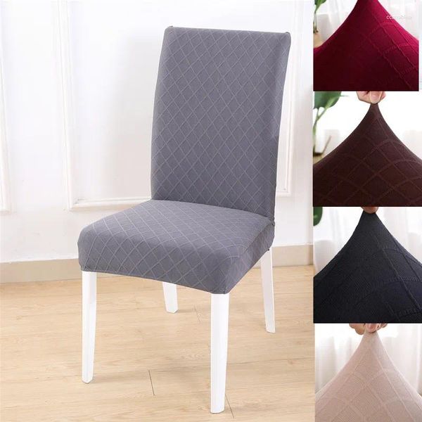 Cubiertas de silla Jacquard Rhombus Sólido Comedor Cubierta Spandex Elástico Slipcover Caso Stretch El Banquet Seat Protecter