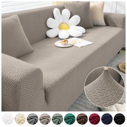 Stoelbedekkingen Jacquard Sofa Cover for Living Room Plain Fauteuil Geplaaid L Vorm Hoek Couch Slipcover Home 1/2/3/4 zeur