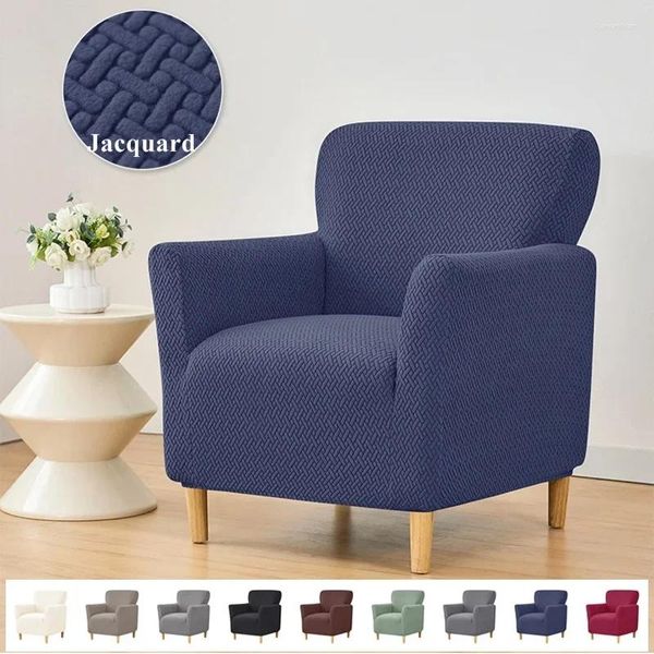 Housses de chaise en Jacquard, couleur unie, élastique, pour baignoire, Club, garçon paresseux, pour salon, canapé simple, comptoir de Bar, maison