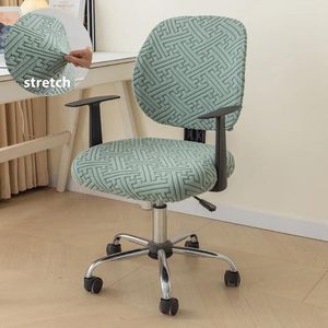 Couvre-chaises Jacquard Split Office Cover Elastic Spandex Computer Hlebcovers Soild Color Gaming Seat For Study Room Home