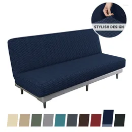 Fundas para sillas Jacquard Estéreo Sofá plegable Sofá cama Fundas protectoras suaves Sólido Grueso Elasticidad Futon Lounge Sofá sin brazos