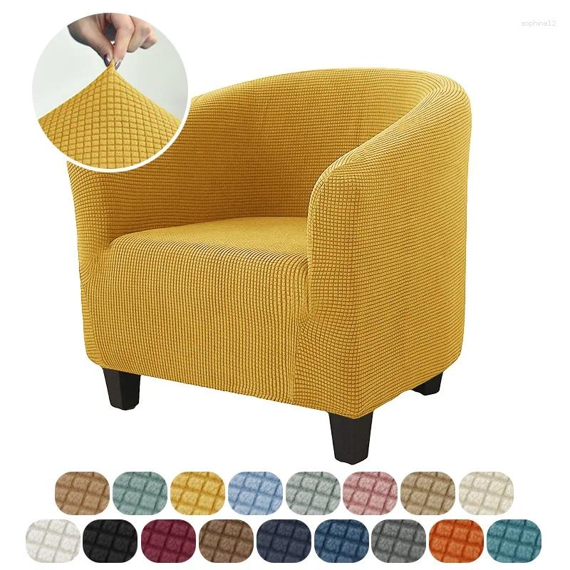 Chair Covers Jacquard Stretch Club Sofa Cover Single Armchair Slipcover Plain Home Arc-shaped For Living Room Pet Kid Couch Case