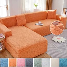 Couvre-chaises Jacquard Stretch Sofa Cover Elastic en forme de canapé en forme de L Protecteur de housse pour le salon DÉCOR HOME / 2/3/4 CLAT