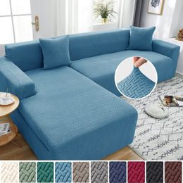 Stoelhoezen Jacquard Stretch Sofa Hoes Spandex Elastische Sectionele Banken voor Woonkamer Chaise Longue Couch Cover 1 2 3 4 zits 230802