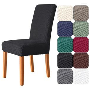 Housses de chaise en Jacquard extensible, taille universelle, couleur unie, pour salle à manger, cuisine, mariage, banquet, amovible