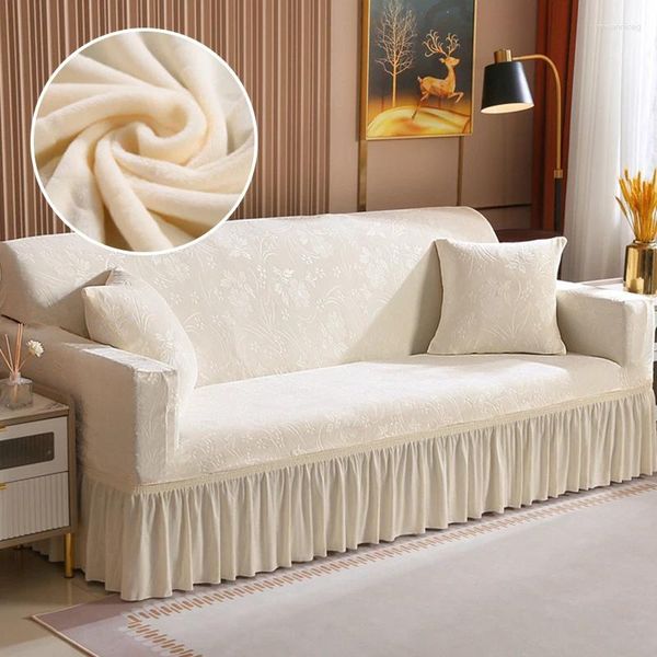 Couvre-chaises Jacquard Velvet Hover Coup Stretch Couch L Forme Scencover Corner Corner pour le salon Meubles Protecteur 1/2/3/4 Siège