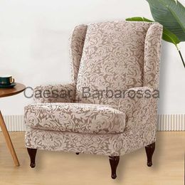 Fundas para sillas Jacquard Wing Chair Cover Stretch Sofá Wingback Sillón Slipcover Extraíble Sofá Asiento Slipcover Muebles Protector Taburete Cover x0703