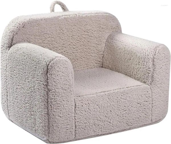 Fundas para sillas Niños Snuggly-Soft Sherpa Cuddly Espuma para niños pequeños para niños y niñas Gris claro