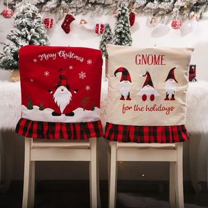 Couvre-chaise Accessoires de cuisine Gnome Gnome Dening Decor Decor Fipices Party Supplies Seat Cover Decorations de Noël