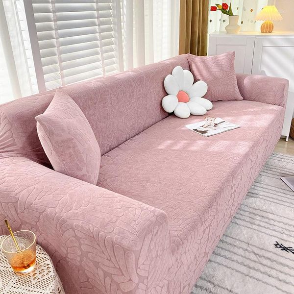 Housses de chaise coréen rose tricot tissu canapé élastique sectionnel canapé couverture en forme de L étui fauteuil Chaise longue pour salon