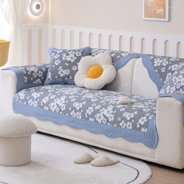 Housses de chaise Style coréen frais et quatre saisons universel petit tissu floral coton canapé coussin serviette antidérapante