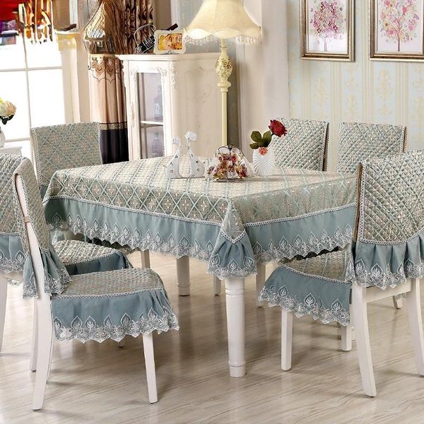 Couvre-chaises Lace Jacquard Weave Traid Dining Cover Doubledeck Tippet Exquis Design Table Tissu Ornement de maison