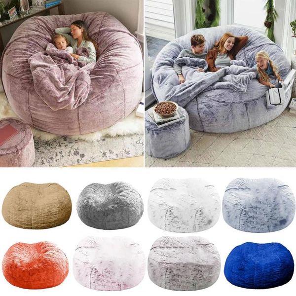 Housses de chaise paresseux housse de canapé grand tissu pouf Portable enfants adultes salon lit étui meubles accessoires