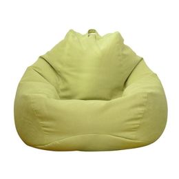 Couvre-chaise Sofa Lazy ER Solide Ers sans remplissage en draps en lin Lounger Sac de haricot Pouf Pouffle Couch Tatami Livrage Beags 220111 D DHPTQ