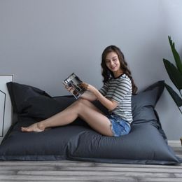 Fundas para sillas Lazy Sofa Slipcover fácil de cuidar Bean Bag Cover Soft 100x140cm Oficina Tatami Sofá Cojín para El