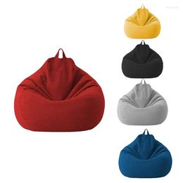Fundas para sillas LBER Lazy Sofa Cover Sin relleno de lino Asiento reclinable Bean Bag Puff Tatami Artículos para el hogar