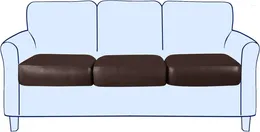 Housses de chaise coussin en cuir imperméable respirant siège de canapé 2-3-4 places remplacement pour protecteur de meubles (paquet de 3 chocolat)