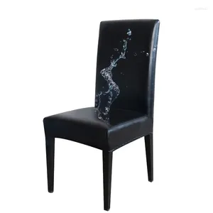 Couvre-chaise en cuir tissu couleur de couleur solide imperméable siège à manger El Banquet Protecteur de mariage