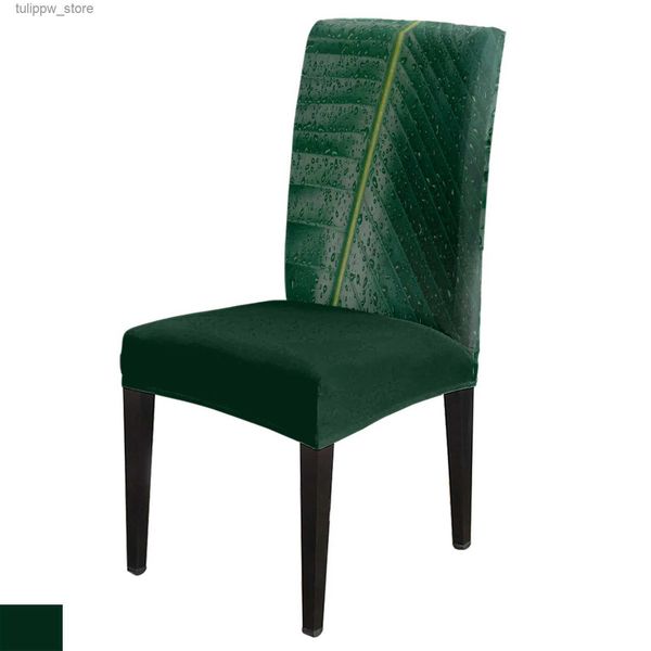 Housses de chaise feuilles gouttes d'eau vert chaise de salle à manger décor à la maison housses de chaise salon housses de siège pour chaises L240315
