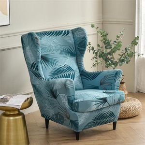 Stoelbekledingen bladeren vleugel deksel stretch spandex fauteuil Noordse poef ottoman verwijderbare sofa slipcovers met zitkussen dekselschuur