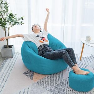 Housses de chaise Levkme Lounger Seat Bean Bag Puff Asiento Lazy BeanBag Canapés Couverture Sans Remplissage Canapé Tatami Chaises XF1029-10