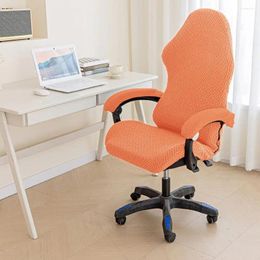 Housses de chaise Couverture longue durée Jeu élastique épaissi avec fermeture à glissière Fauteuil résistant à l'usure pour ordinateur