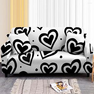 Cubiertas de la silla Love Heart Elástico Cover Stretch Silling Asiento Securno Slip-Slip-Slip-Slip-Slip-Slip-Slip Fundas