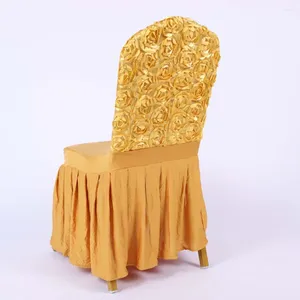 Couvre-chaise Couverture de luxe Décoration de mariage Spandex Rose Broider Universal El Banquet Birthday Party Seat