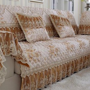 Housses de chaise housse de canapé Jacquard de luxe Orange dentelle lin meubles salon housse anti-dérapant coussin serviette taie d'oreiller