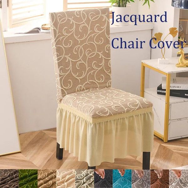 Couvre-chaises Luxury Jacquard Stretch Banquet Jupe Jupe Juin Mariage Décor Hlevelle Salle Dining Salle Protector Kitchen Home