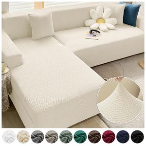 Couvre-chaise Lylyna Solid Corner Couvercle de canapé en polaire élastique Couch de tissu en tissu en tissu Slipcover pour le salon Home L Forme 1/2/3/4 sièges