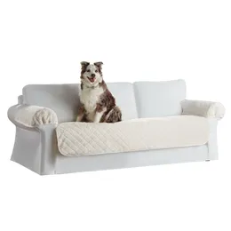 Housses de chaise Mainstays imperméable en tissu Sherpa pour canapé, 3 pièces, blanc crème