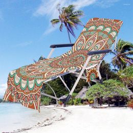 Cubiertas de silla Mandala Beach Toall Toall Toall Microfibra Pool Lounge con bolsillos Vacaciones Mate para solar