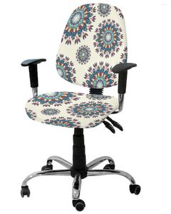 Couvre-chaise Mandala Bohemian Elastic Failchair Computer Hover Stretch Rovible Office Office Scecover Living Room Silt Split