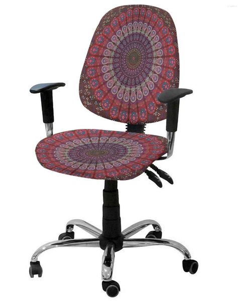 Couvercles de chaise Mandala Modala Red Elastic Couvre d'ordinateurs de fauteuil