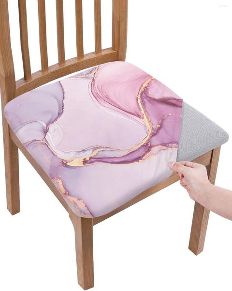 Housses de chaise en marbre dégradé rose, housse élastique, étui de protection de siège d'ordinateur de bureau, cuisine à domicile, salle à manger