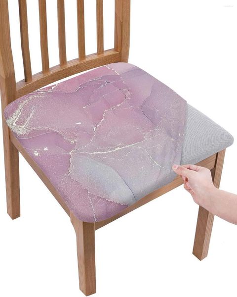 Cubiertas para sillas Textura de mármol Cubierta elástica rosa Oficina Computadora Protector de asiento Funda para el hogar Cocina Comedor Fundas