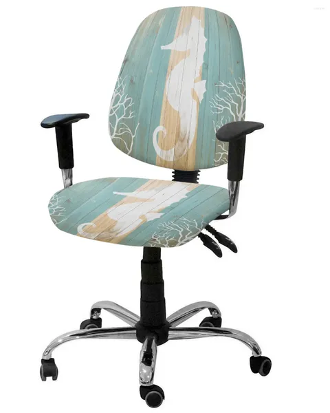 Cubiertas de la silla Patrón de vida marina Silhouette Silhoueta Tapa elástica del sillón