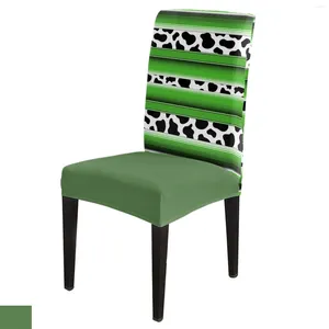 Stoelbedekkingen Mexico strepen koe patroon dierenhuid textuur groene hoes dineren spandex stretch stoel thuiskantoor set