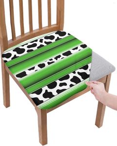 Couvre-chaise Mexique rayures vache motif de la peau de peau animale couvercle de siège élastique vert pour les housses Protecteur de maison