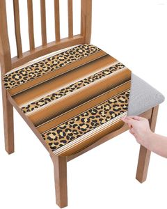 Couvre-chaises Mexique rayures léopard Texture de peau d'animal imprimé brun couverture de siège élastique marron pour housses Protecteur de maison