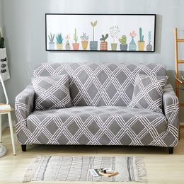 Stoelbedekkingen Microfine Cover Sofa Gedrukt Volledig pakket Elastische moderne eenvoud Set Woonkamer Furniture Dubbele zitting