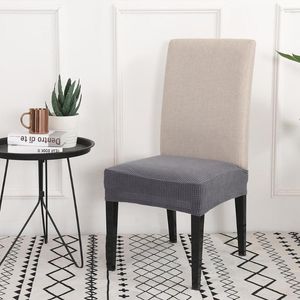 Housses de chaise minimaliste, couleur unie, pour salle à manger, bureau, cuisine, élastique, spandex, haute qualité, siège anti-salissure