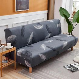 Stoelbedekkingen Moderne armloze vouwbank bedekking geruite elastische futon grote stoel slipcovers voorsprekken voor woonkamer zonder armen