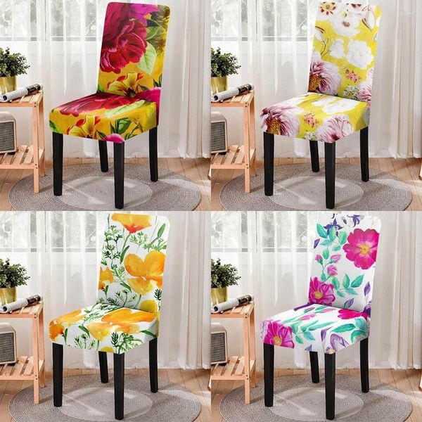 Housses de chaise moderne coloré imprimé floral couverture anti-poussière anti-sale amovible bureau protecteur cas chaises salon tabouret de bar