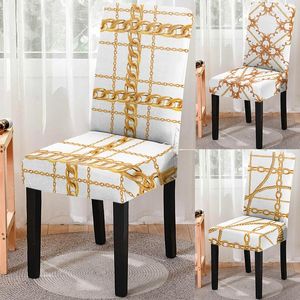 Housses de chaise moderne motif de grille florale Mandala impression housse amovible haut dos Anti-sale protecteur maison jeu tabouret de Bar