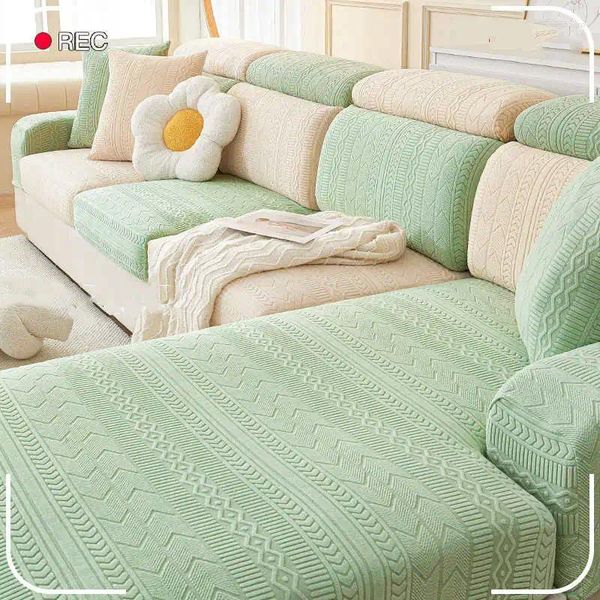 Cubiertas de silla moderna Jacquard Velvet Sofa Seter Chaise Lounge Corner Couch Cushion Slip -Slip Mueps Protector