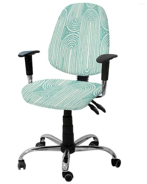 Housses de chaise moderne médiévale abstraite géométrique élastique fauteuil ordinateur couverture amovible bureau housse siège fendu