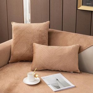 Housses de chaise coussins de canapé minimalistes modernes hiver couleur unie tapis en peluche antidérapant universel épais meubles poussière accoudoir couverture tissu